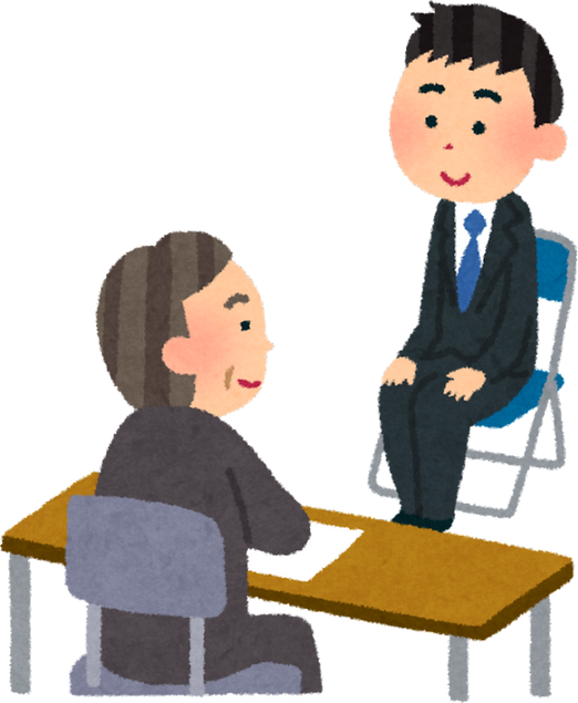 Illustration of a One-on-One Job Interview with a Male Candidate