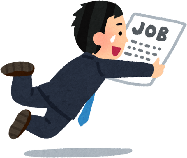 Illustration of an Excited Man Jumping with a Job Offer